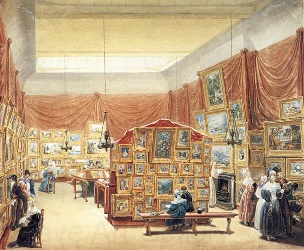 George Scharf Interior of the Gallery of the New Society of Painters in Water Colurs,Old Bond Street Spain oil painting art